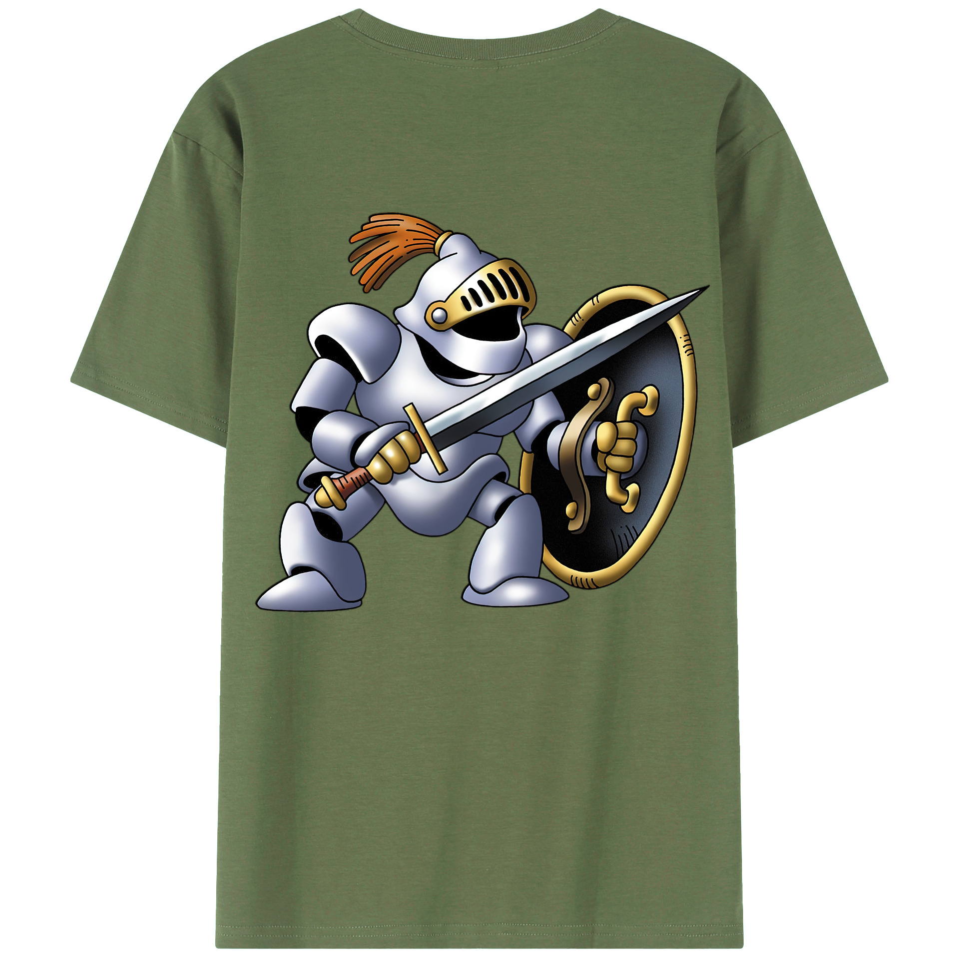 （画像用） ドラゴンクエスト Doragon Kuesuto Dragon Quest 綿100％ メンズ半袖Tシャツ（バックプリント） 通気性